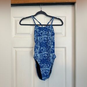 Blue Floral Pattern Jolyn Swim Suit Brandon 2